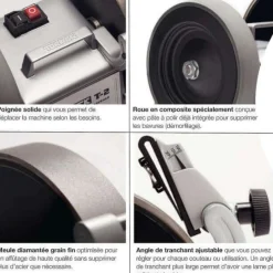 Affuteuse électrique TORMEK T-2 meule diamant - Silencieuse