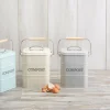 Bac à compost KitchenCraft Living Nostalgia en acier crème 3L