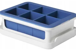 Bac à glaçons XL OXO en silicone avec couvercle - 18,4x13x3,6cm