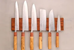 Barre aimantée artisanale Essences Creations en bois d'ovangkol ondé 42cm - 6 places - N°2