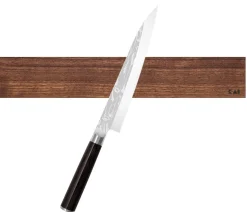Barre aimantée KAI haut de gamme en noyer pour couteaux de cuisine