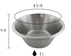 Bassine pâtissière professionnelle Matfer 100% acier inox - Diamètre 32cm