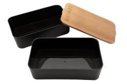 Bento Akinod 11:46 noir avec couvercle en acacia 1,4L