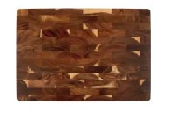 Billot de cuisine Wusaki en bois d'acacia damier 43 x 30,5 x 3,5cm
