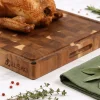 Billot de cuisine Wusaki en bois d'acacia réversible damier 48 x 35 x 3,8cm