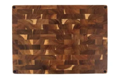 Billot de cuisine Wusaki en bois d'acacia réversible damier 48 x 35 x 3,8cm