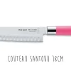 Bloc acrylique 4 couteaux de cuisine Dick Pink Spirit manche rose