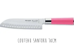 Bloc acrylique 4 couteaux de cuisine Dick Pink Spirit manche rose