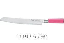 Bloc acrylique 4 couteaux de cuisine Dick Pink Spirit manche rose