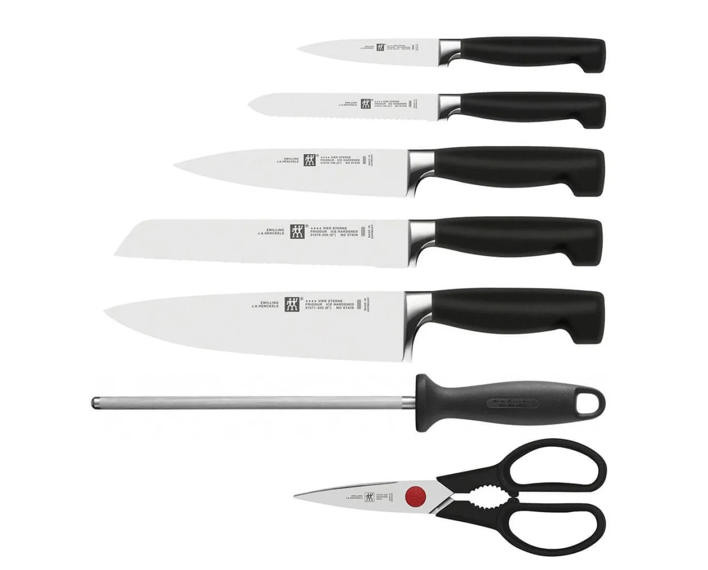 Bloc couteaux bois naturel 7 pièces Zwilling Four Star lames forgées