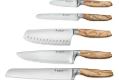 Bloc 5 couteaux forgés Wüsthof Amici en bois d'olivier