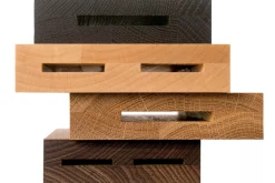 Bloc 2 couteaux forgés Wüsthof Crafter design en chêne, érable et hêtre
