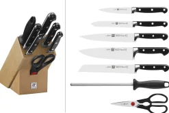 Bloc couteaux hêtre 7 pièces Zwilling Professionnal S lames forgées