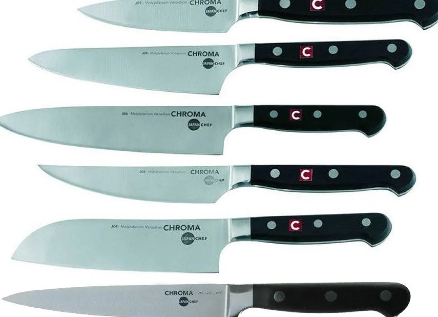 Bloc 5 couteaux Japan Chef Chroma aiguiseur