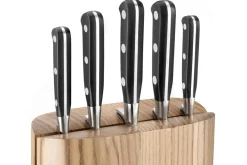 Bloc 5 couteaux SABATIER Idéal Inox 100% forgé frêne naturel