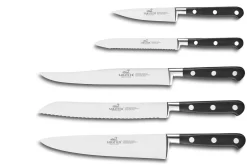 Bloc 5 couteaux SABATIER Idéal Inox 100% forgé frêne naturel