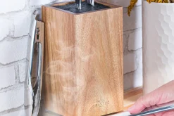 Bloc couteaux vide rotatif Cristel en bois d'acacia