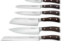Bloc couteaux Wüsthof Ikon en frêne - 6 couteaux forgés
