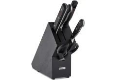 Bloc cuisine 4 pièces Wusthof Classic forgés - 3 couteaux + 1 fusil et une paire de ciseaux