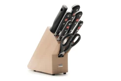 Bloc cuisine Wusthof Classic forgés 7 pièces - 5 couteaux + 1 fusil et une paire de ciseaux