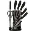 Bloc de 5 couteaux + 1 fusil + 1 ciseaux Pradel Excellence noir acier inox