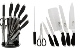 Bloc de 5 couteaux + 1 fusil + 1 ciseaux Pradel Excellence noir acier inox