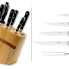 Bloc de 4 couteaux + 1 fusil + 1 fourchette Idéal Sabatier Déglon