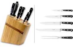 Bloc de 4 couteaux + 1 fusil + 1 fourchette Idéal Sabatier Déglon