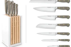 Bloc de 7 couteaux Wusthof Classic Colour Velvet Oyster forgés