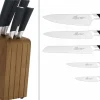 Bloc Sabatier International Auckland en bois de pin et hévéa + 5 couteaux Draco