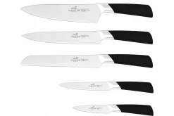 Bloc Sabatier International Auckland en bois de pin et hévéa + 5 couteaux Draco