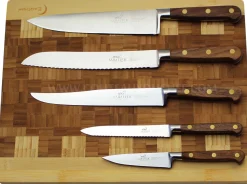 Bloc SABATIER Perigord en noyer laqué noir 5 couteaux forgés acier inox