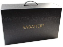 Bloc SABATIER Provençao en olivier laqué blanc 5 couteaux forgés acier inox