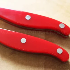 Bloc universel Au Nain Bistronome 4 couteaux à steak élégants manches rouges