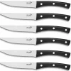Bloc universel noir Déglon Brasserie 6 couteaux à steak manches rivetés