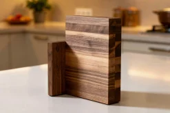 Bloc vide aimanté Artelegno Milano bois de noyer pour 6 couteaux de cuisine