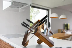 Bloc vide Artelegno Grand Prix en bois et plexiglass pour 10 couteaux de cuisine