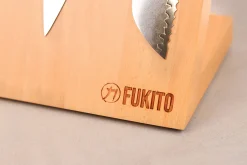 Bloc vide magnétique Fukito en hêtre massif pour 4 couteaux de cuisine