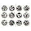 Boite de 12 douilles tout inox assorties décors fleurs