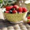 Bol en grès émaillé KitchenCraft motif géométrique vert et jaune