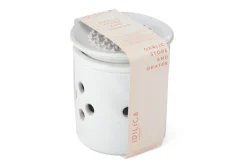 Boîte de conservation d'ails KitchenCraft Idilica en grès crème + couvercle à râpe intégrée