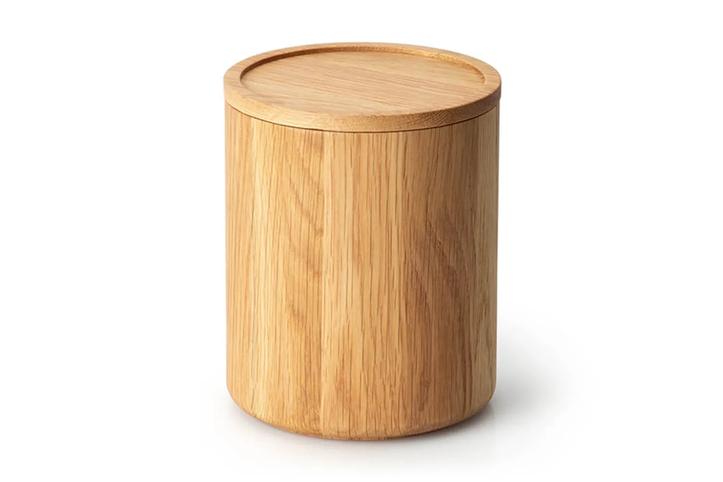 Boîte de conservation ronde Continenta en bois de chêne 13x16cm