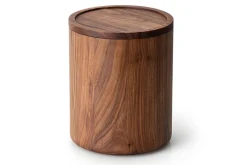 Boîte de conservation ronde Continenta en bois de noyer 13x16cm