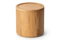Boîte de conservation ronde Continenta en bois de chêne 13x13cm