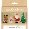 Boîte de 4 décors Scrapcooking Sweet Xmas pour bûche de Noël