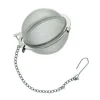 Boule à thé ergonomique acier inox tamis 45mm avec chaînette