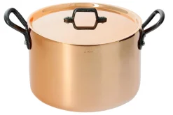 Braisière en cuivre 24cm De Buyer Inocuivre anses en fonte d'acier avec couvercle