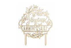 Cake topper "Joyeux Anniversaire" Scrapcooking en bois