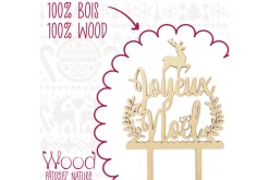 Cake topper Joyeux Noël Scrapcooking en bois
