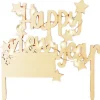 Cake topper Scrapcooking "Happy new year" en bois à LED